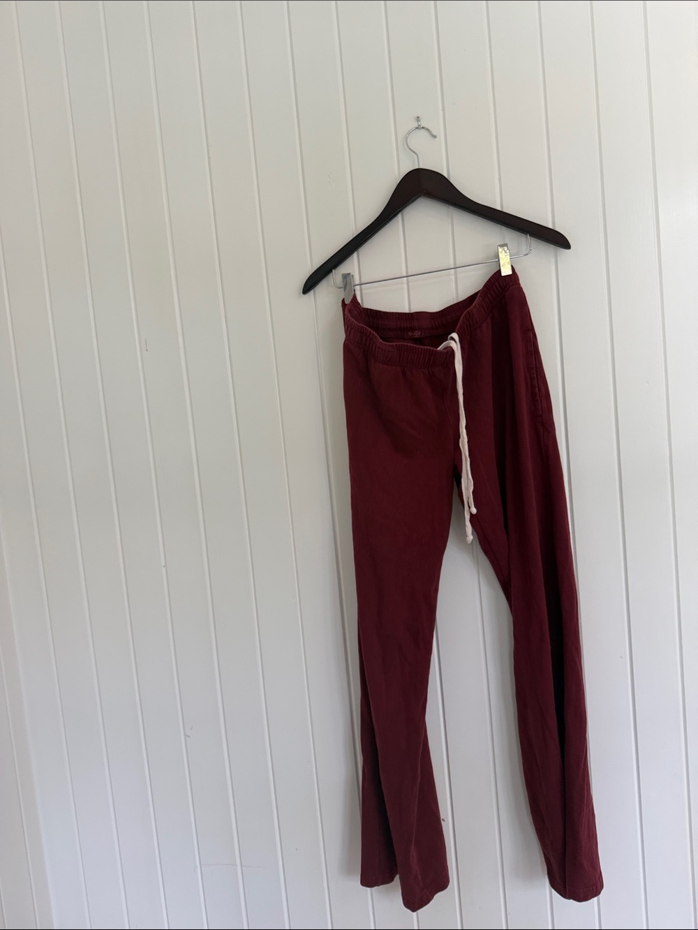 Casual Maroon Drawstring Sweatpants